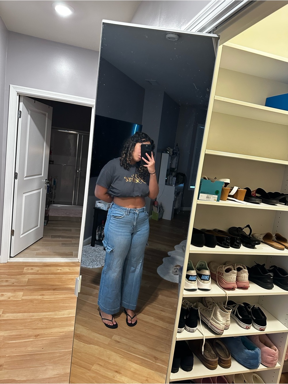 American Eagle Outfitters Light Blue High-Rise Wide Leg Jeans